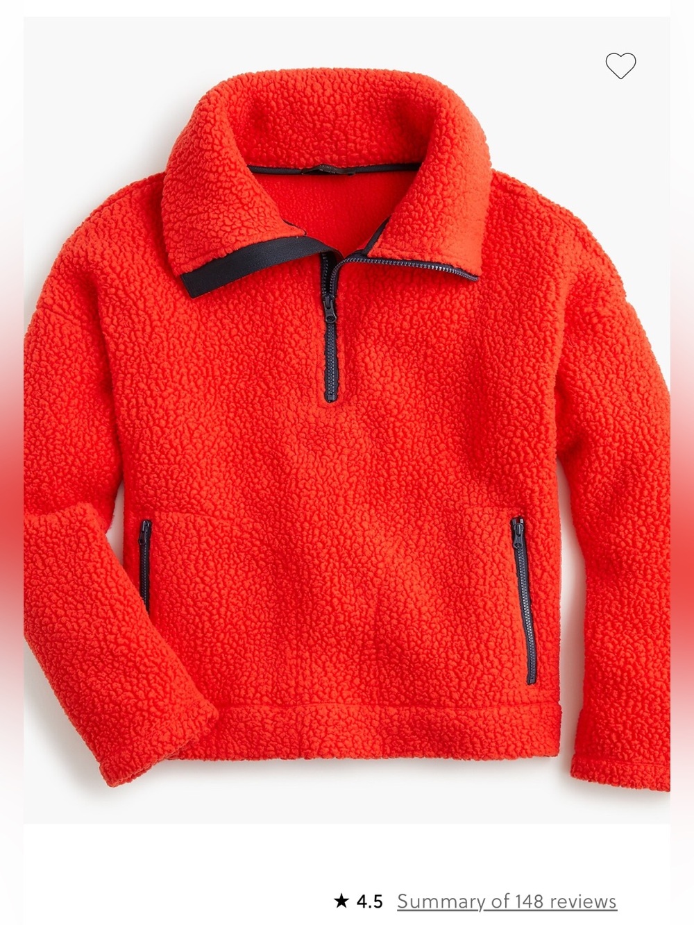 Jcrew Polartec® fleece half-zip pullover jacket medium